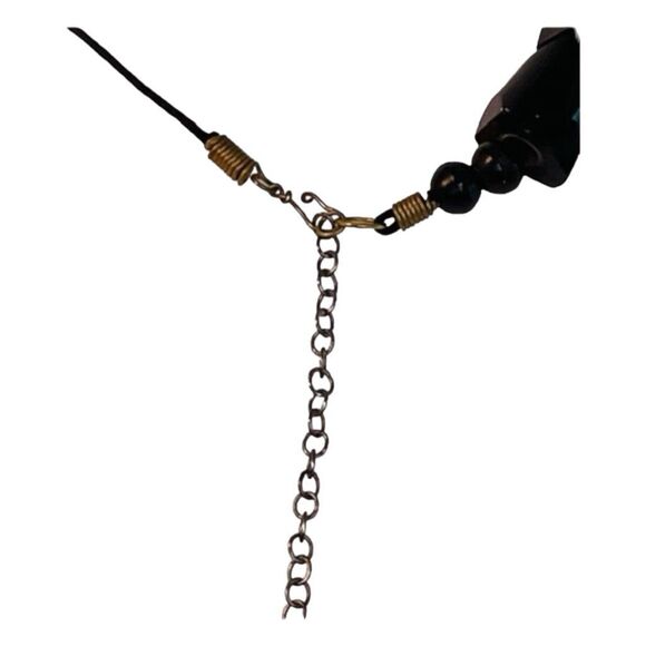 Vintage Chunky Wood Beaded Pendant Necklace - Picture 4 of 4